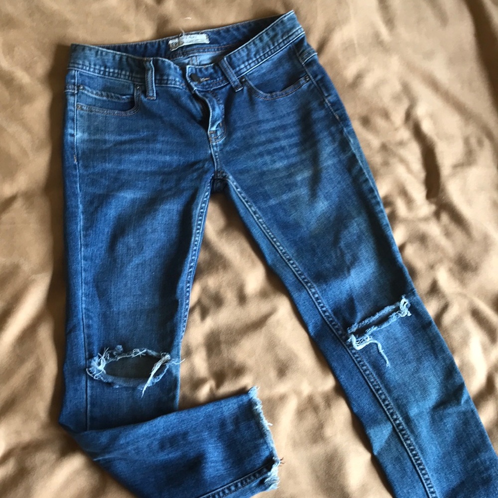 Free people distressed ankle skinny jeans